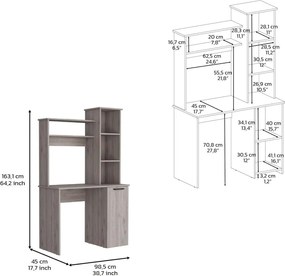 Polcos íróasztal tárolóval 156x75x146cm fehér FUR1235-1