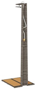 Kerti zuhany Szürke 60x80x214 cm Poly Rattan