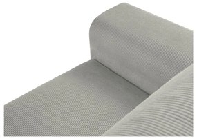 Világosszürke kordbársony kinyitható tárolóhelyes sarokkanapé (jobb oldali-heverő résszel) Kyoto – Cosmopolitan Design