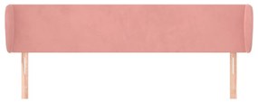 rózsaszín bársony fejtámla szárnyakkal 163x23x78/88 cm