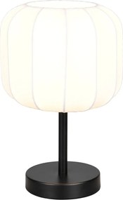 Fehér-matt fekete fém asztali lámpa textil búrával (magasság 30 cm) Madleine – Reality