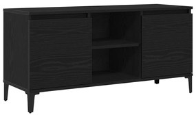 TV Szekrény Fekete Tölgy 102x35x50 cm Műanyag Fa