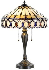 Tiffany asztali lámpa bézs barna Ø 40*58 CM
