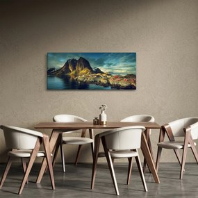 Egy halászati falu képe Norvégiában (120x50 cm)