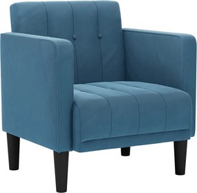 vidaXL kék bársony kanapészék karfás szék 53 cm
