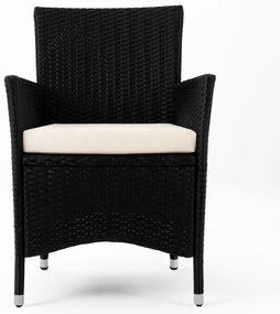 Casaria® Kerti rattan szett Berlin 1+8 - fekete