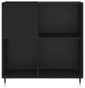 fekete szerelt fa hanglemezszekrény 84,5 x 38 x 89 cm