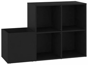 fekete szerelt fa előszobai cipősszekrény 105 x 35,5 x 70 cm