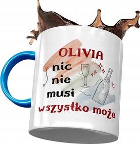Kék Bögre Olivia Barátnő Feleség Ajándék Nyomtatott Fotóval