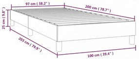 krémszínű szövet ágykeret matrac nélkül 100x200 cm