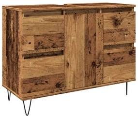 Antik fa színű szerelt fa mosdószekrény 80 x 33 x 60 cm