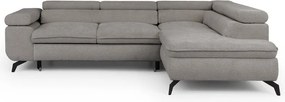 Világosszürke zsenília sarokkanapé (jobb oldali-L alakú) Marbeya – Ropez