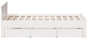 fehér tömör fenyőfa fejtámlás ágykeret matrac nélkül 160x200 cm