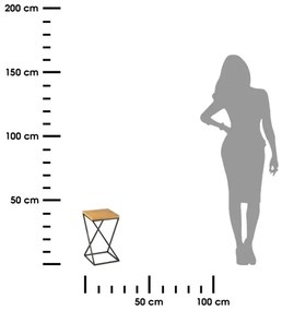 LOFT virágtartó állvány 40x24 cm fekete/barna