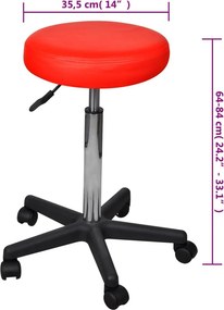 vidaXL 2 db piros műbőr irodaszék 35,5 x 84 cm