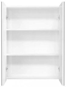 fényes fehér MDF tükrös fürdőszobaszekrény 60 x 15 x 75 cm