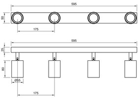 Spotlámpa ANGIE 4xGU10/35W/230V fekete
