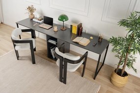 Twin Study Desk - antracit/fekete íróasztal