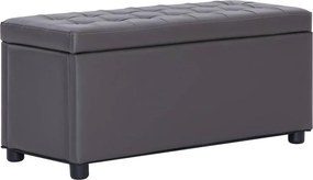vidaXL szürke műbőr tárolózsámoly 87,5 cm
