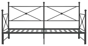 kihúzható kanapéágy matrac nélkül fekete 100x190 cm acél