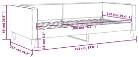 világosszürke szövet kanapéágy keret 100 x 200 cm