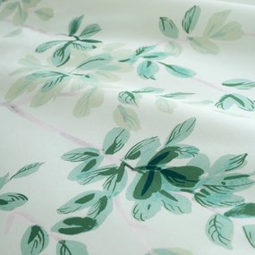 Fehér-zöld kétszemélyes pamut ágyneműhuzat 200x200 cm Scenic Leaves – RHS