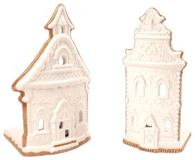 Porcelán gyertyatartó készlet 2 db-os Gingerbread House – Ego Dekor