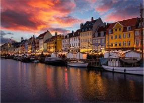 Üveg kép - Nyhavn, Koppenhága (70x50 cm)