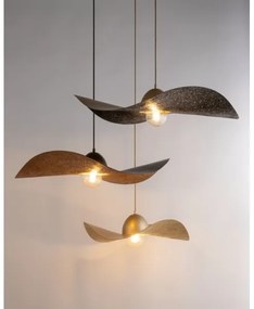 Csillár zsinóron KAPELLO 1xE27/60W/230V átm. 55 cm fekete/réz