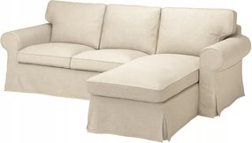 Ikea Ektorp 3 személyes kanapé huzat sezlonnal, Kilanda világos bézs
