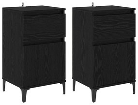 Éjjeliszekrény 2 pcs Musta tammi 40 x 35 x 70 cm Faanyag