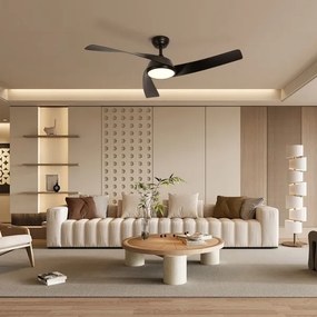 ZEVENTI - LED mennyezeti ventilátor AERYS  LED/24W/230V Wi-Fi Tuya fekete + távirányító