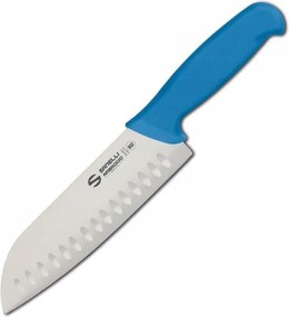 Santoku Sanelli Ambrogio Supra kés, granton penge, 18 cm, kék