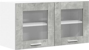 vidaXL Függő szekrény Beton szürke és fehér 80 x 31 x 40 cm Faanyag