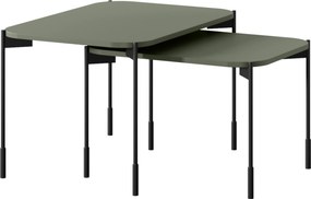Sonatia dohányzóasztal 70 cm téglalap alakú fém lábakkal - olíva