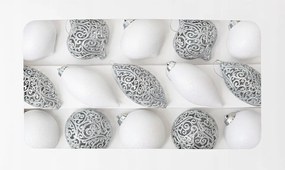 Karácsonyfadísz szett ezüst-fehér 15 db-os karácsonyfadísz szett