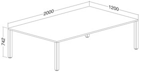 ProOffice tárgyalóasztal 200 x 120 cm, fehér