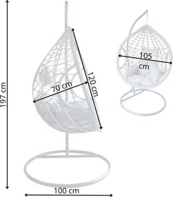Szürke függőszék lábtartóval DOMINIKANA WAVES