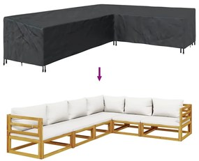Kültéri bútorhuzat Fekete 330 x 255 x 80 cm 210D Oxford Szövet
