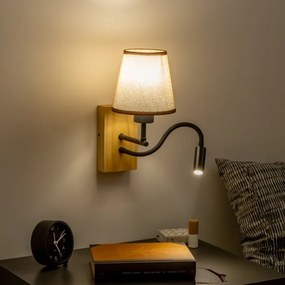 Brilagi - LED Fali lámpa NUBILA WOOD 1xE27/25W/230V + LED/3W tölgy/barna