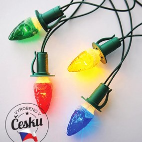 Toboz fényfüzér, színes, 12 db égő