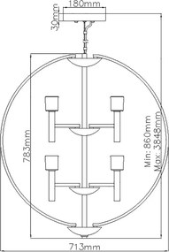 Quintiesse MONDO QN-MONDO8 Csillár 8x3,5W/G9 3000K 2560LM