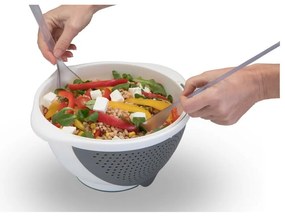 Fehér tál szűrővel 2v1, Ø 28 cm - Metaltex