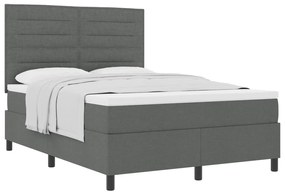Sötétszürke Box Spring Ágy Matraccal 140x200 cm Szövet