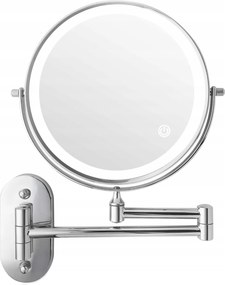 Sminktükör Borotválkozás Háttérvilágítással ezüst Nagyító 1X/5X