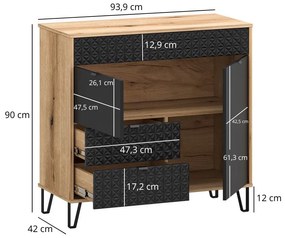 Komód Botones (evoke tölgy + fekete) . 1116778