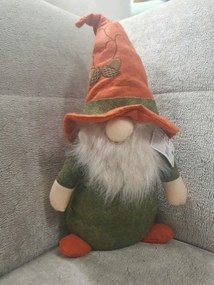 Őszi manó fiú zöld-narancssárga 51cm