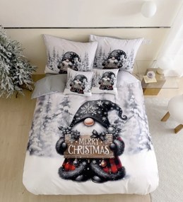 3 részes ágyneműgarnitúra Polycotton Gnome fekete 200x140cm+90x70cm TiaHome