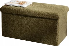 Bouclé Összecsukható Pad Zöld Színben, Tárolórekesszel, 76 X 38 CM