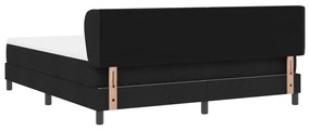 Boxspring Ágy Mattal Fekete 180x200 cm Szövet